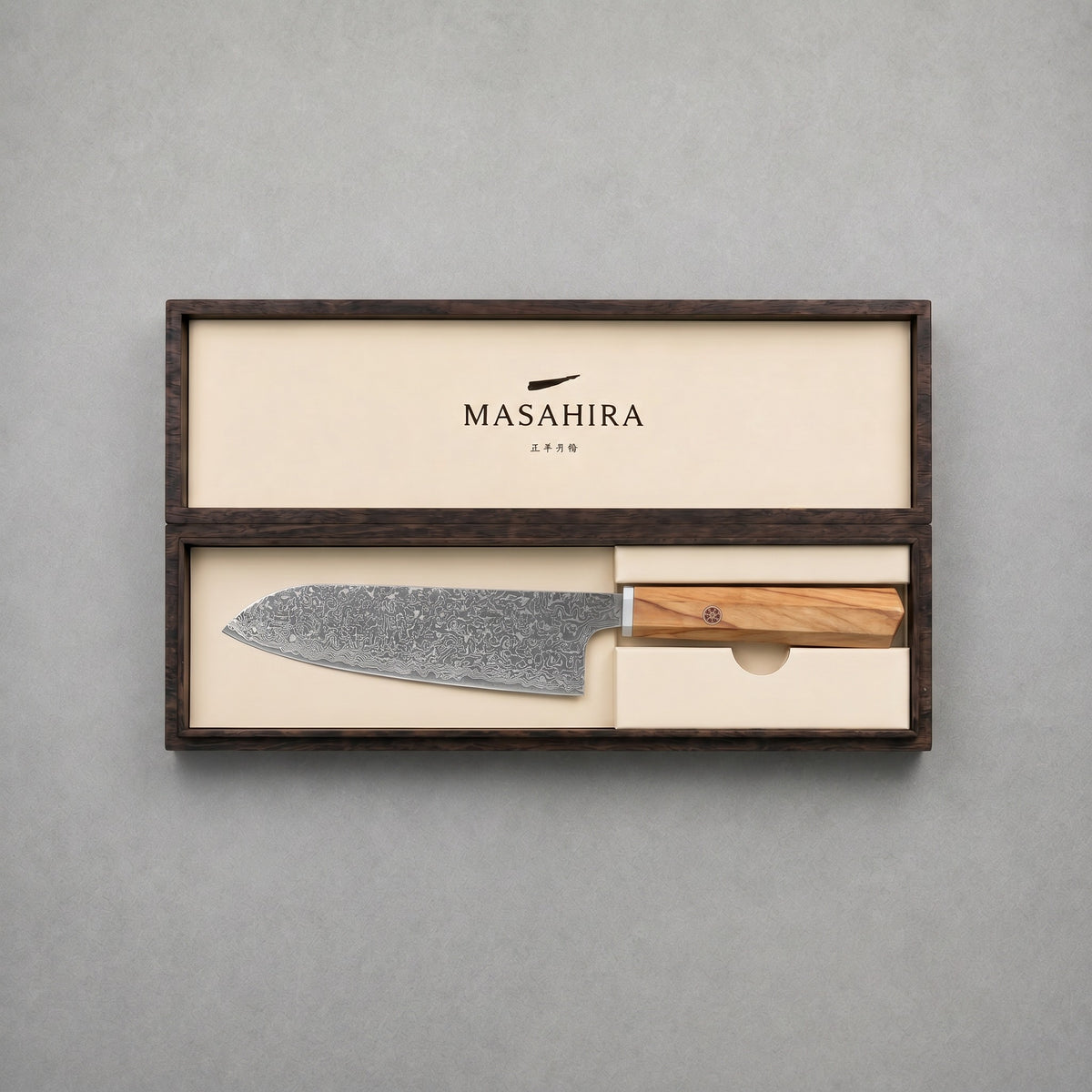 Masahira 67-Layer Damascus Santoku Knife