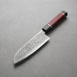 Masahira Red Samurai Santoku — AUS-10 67-Layer Damascus (7 in)