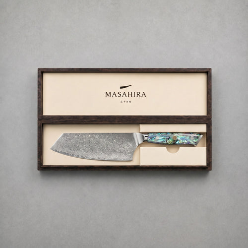 Masahira 67-Layer Abalone Damascus Cleaver Knife