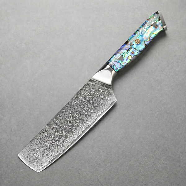 Masahira 67-Layer Abalone Damascus Nakiri Knife