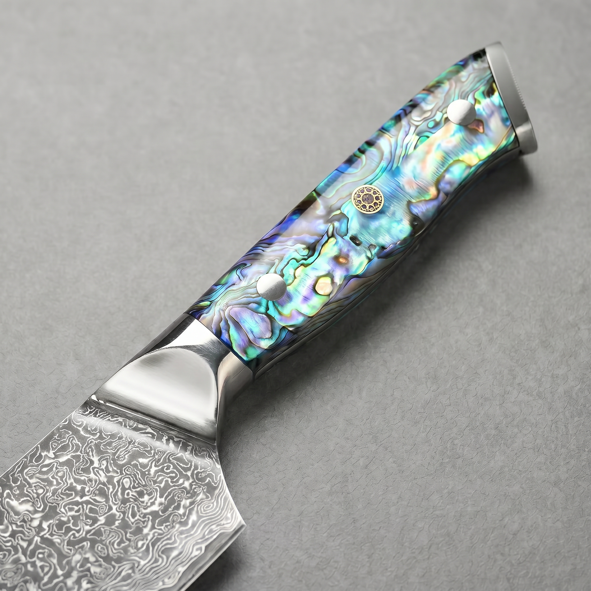 Masahira 67-Layer Abalone Damascus Nakiri Knife