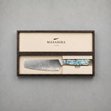 Masahira 67-Layer Abalone Damascus Nakiri Knife