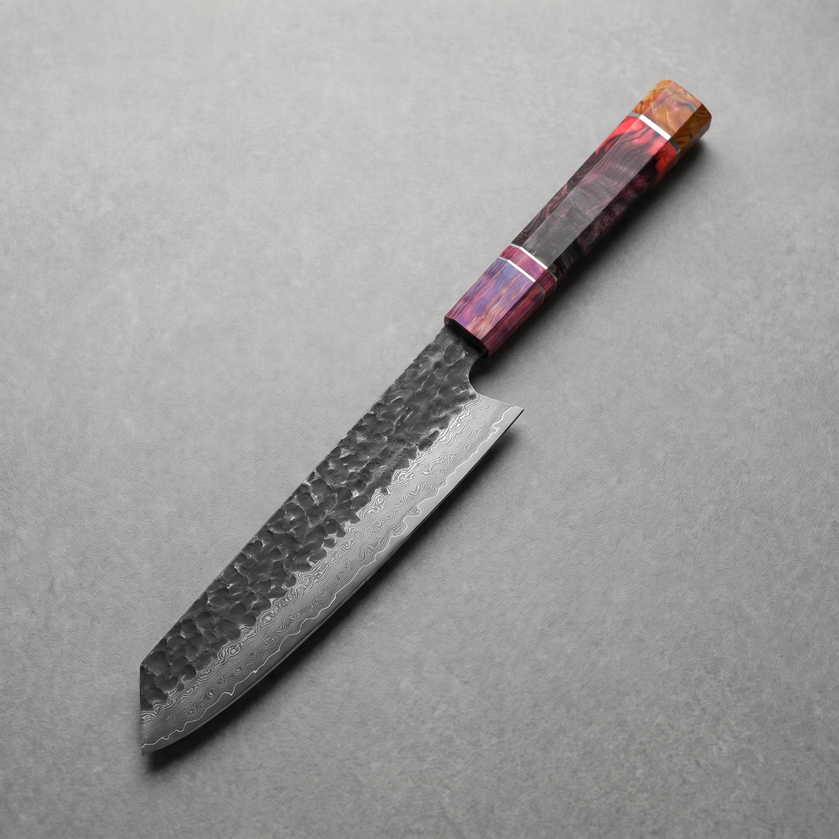 Masahira Damascus Stabilized-Wood Kiritsuke Knife