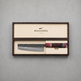 Masahira Damascus Stabilized-Wood Nakiri Knife