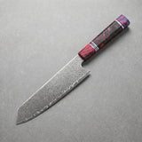 Masahira Damascus Kiritsuke Knife — High-Carbon Core, Stabilized Wood Handle