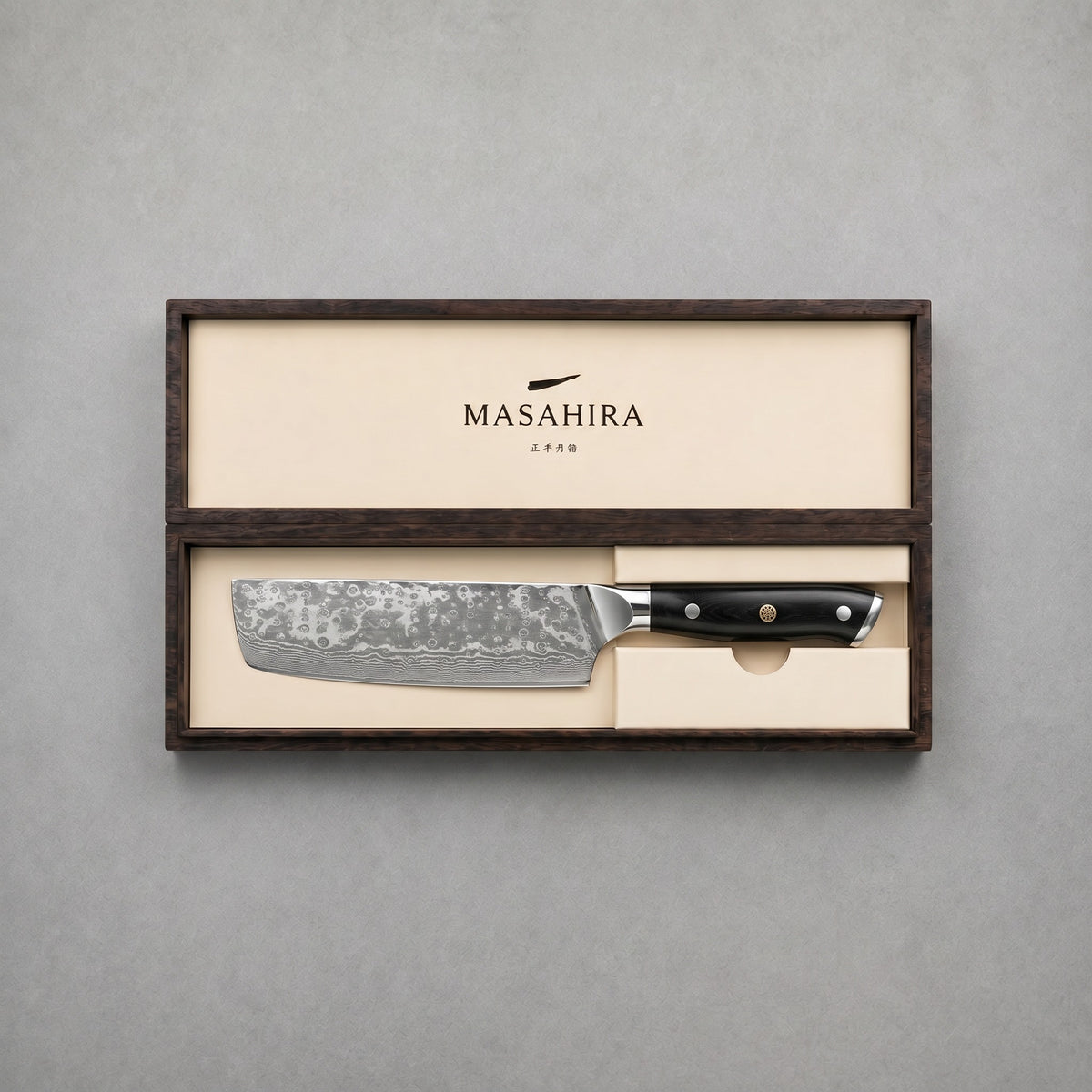 Masahira 67-Layer G10 Damascus Nakiri Knife (7 in)