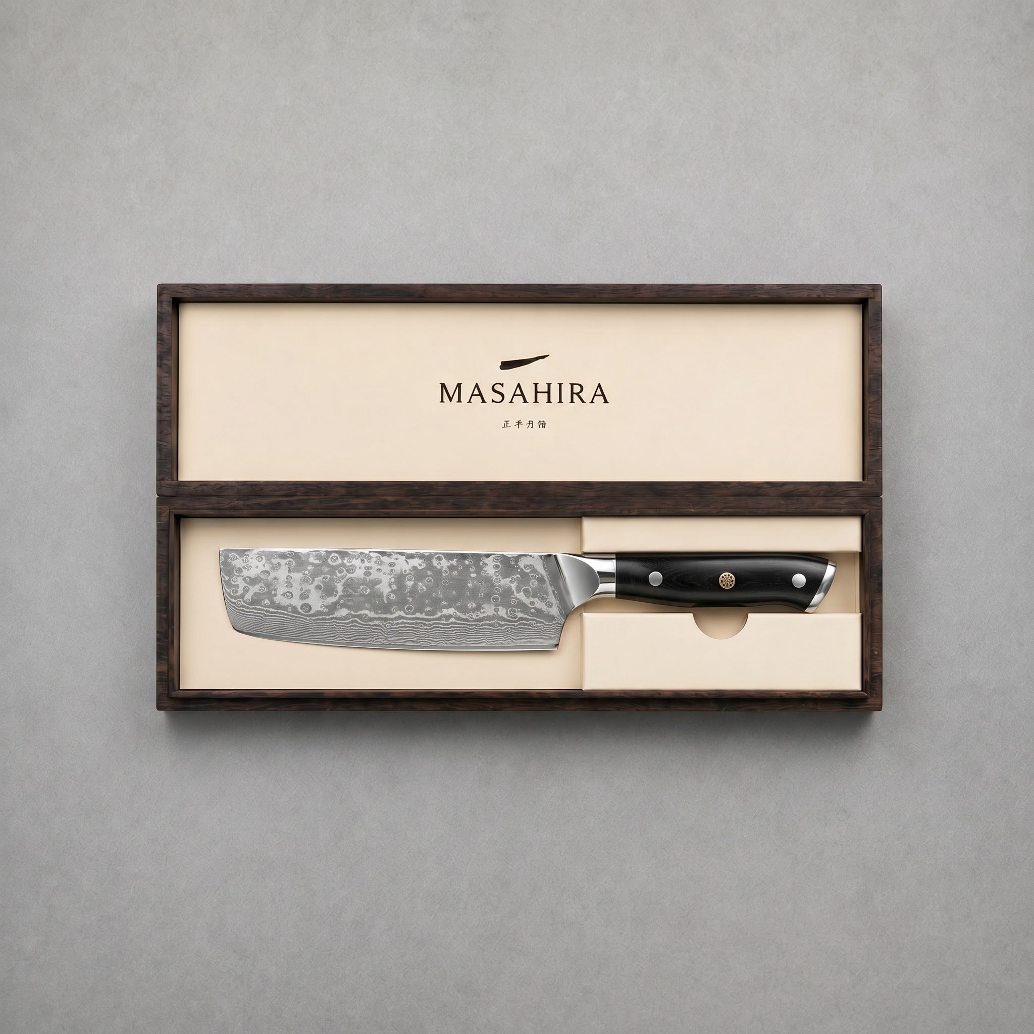 Masahira 67-Layer G10 Damascus Nakiri Knife (7 in)
