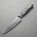 Masahira Abalone Damascus Utility Knife