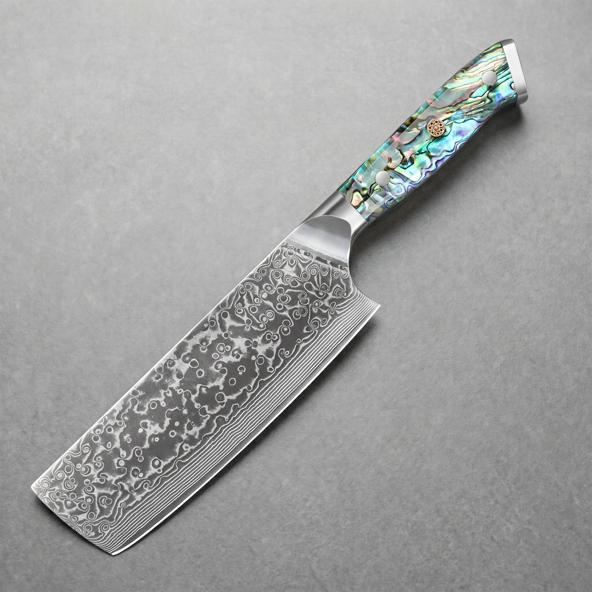 Masahira Abalone Damascus Nakiri Knife
