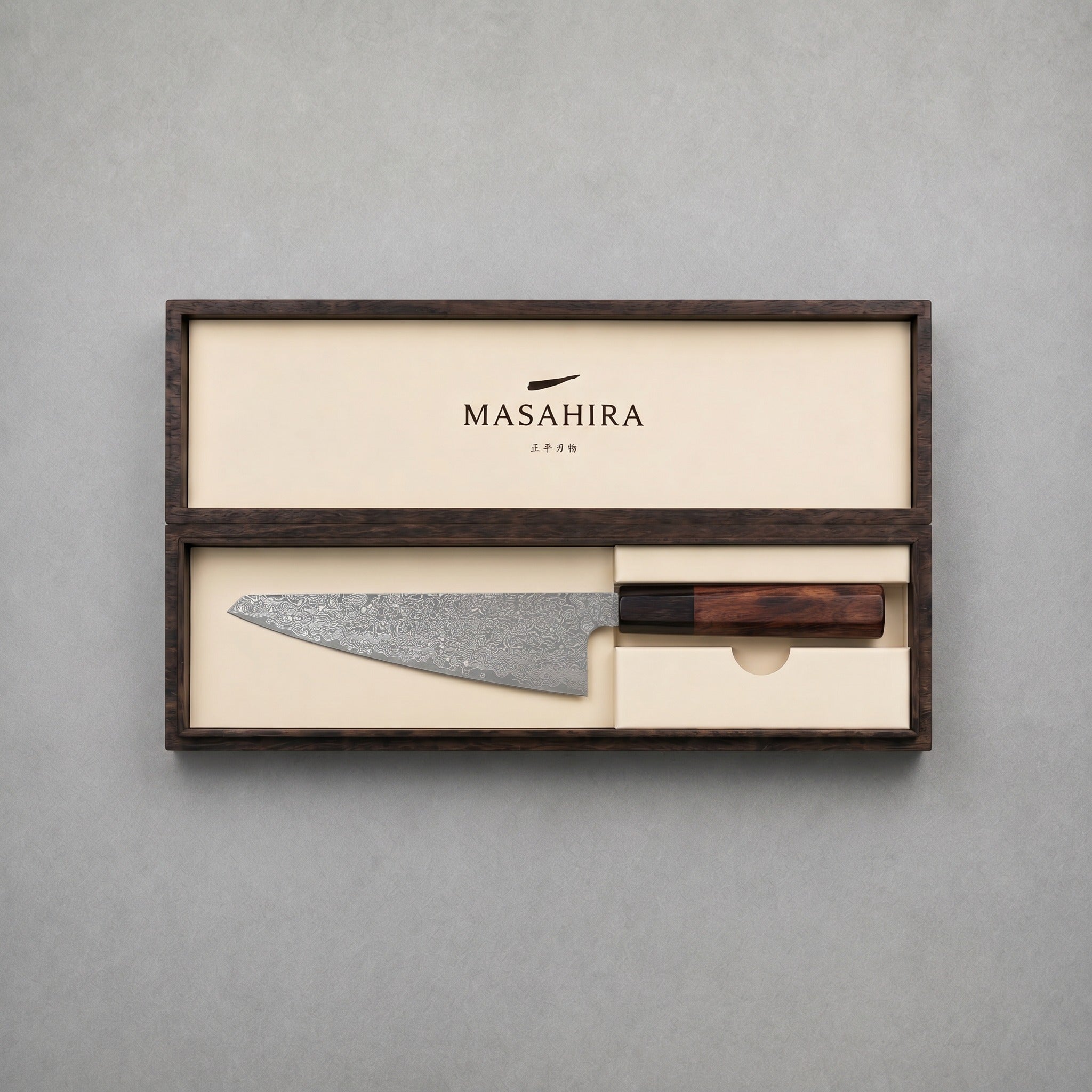 Masahira Hand-Forged Damascus Honesuki Knife
