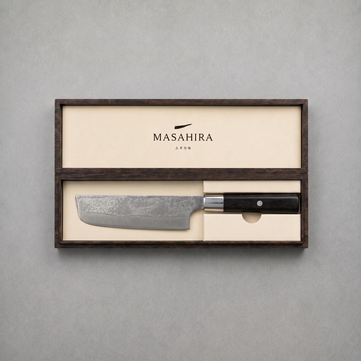 Masahira Hand-Forged Damascus Nakiri Knife
