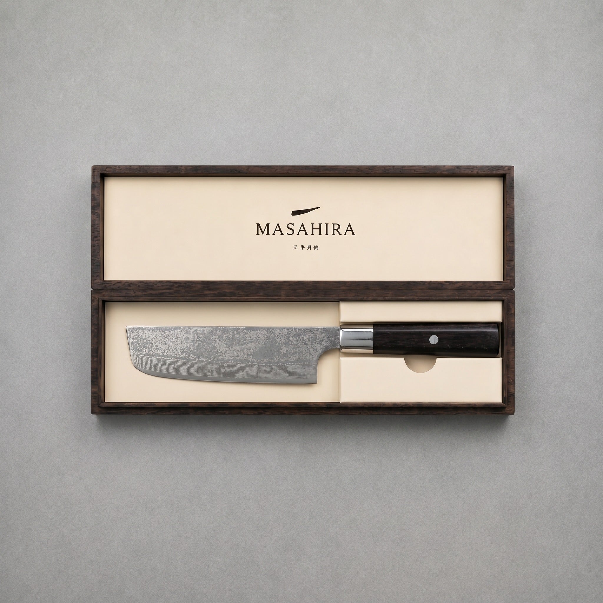 Masahira Hand-Forged Damascus Nakiri Knife