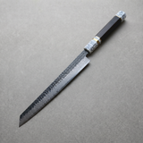 Masahira Damascus Sashimi Knife (Yanagiba) — Turquoise & Ebony Handle