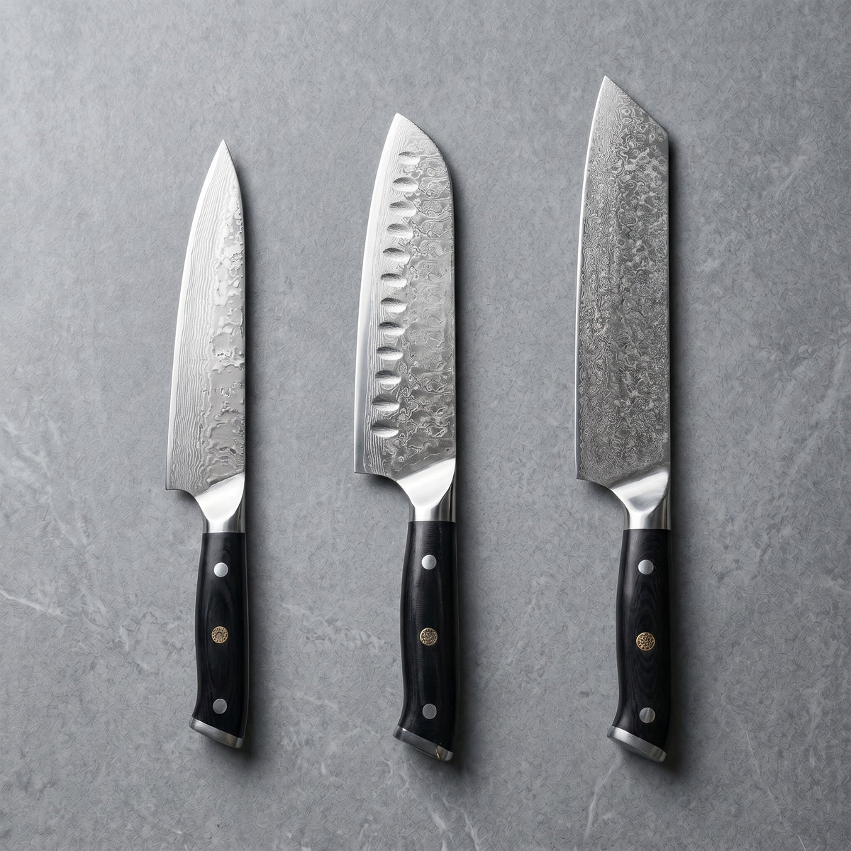 Masahira Kurogane Knife Set — G10 67-Layer Damascus