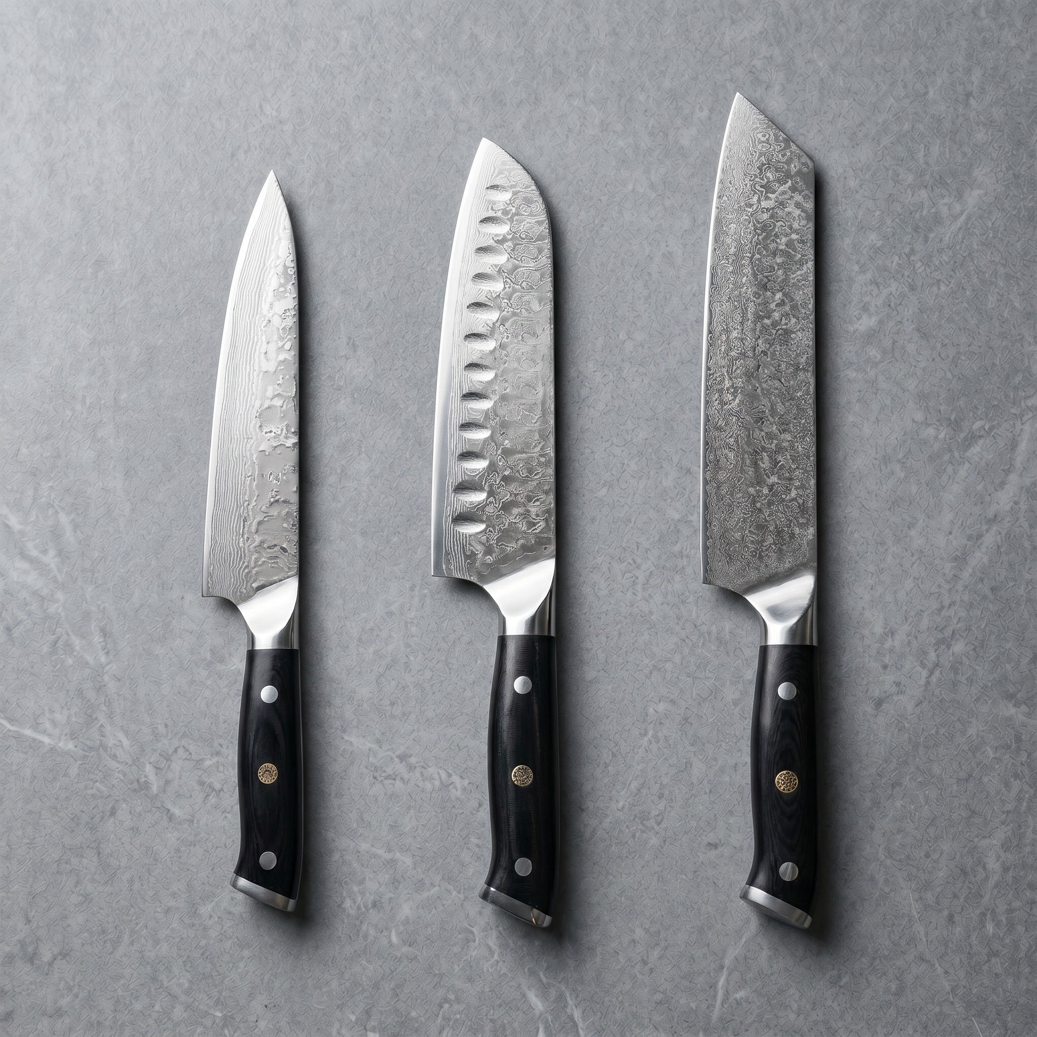 Masahira Kurogane Knife Set — G10 67-Layer Damascus