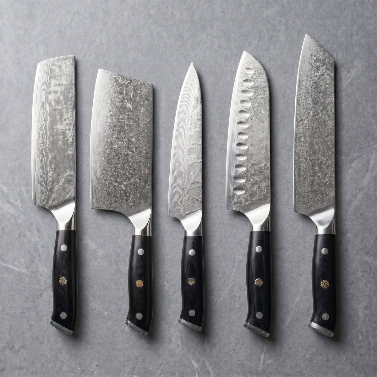 Masahira Kurogane Knife Set — G10 67-Layer Damascus