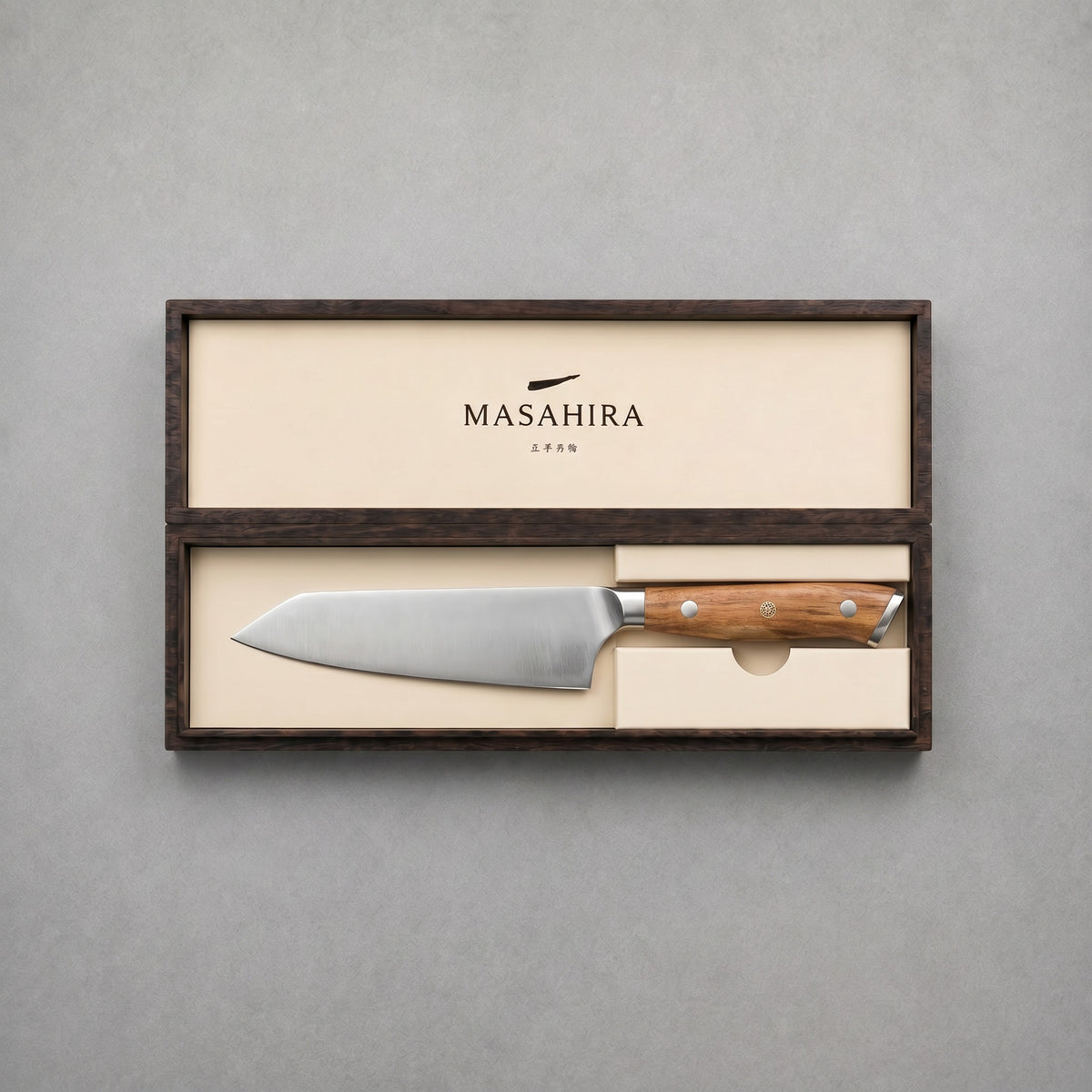 Masahira Bunka Knife — 1.4116 German Steel, Olive Wood Handle (5.8 in)