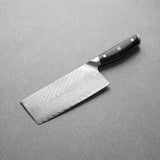 Masahira Damascus Cleaver Knife — 67-Layer, Ebony Handle (7.5 in)
