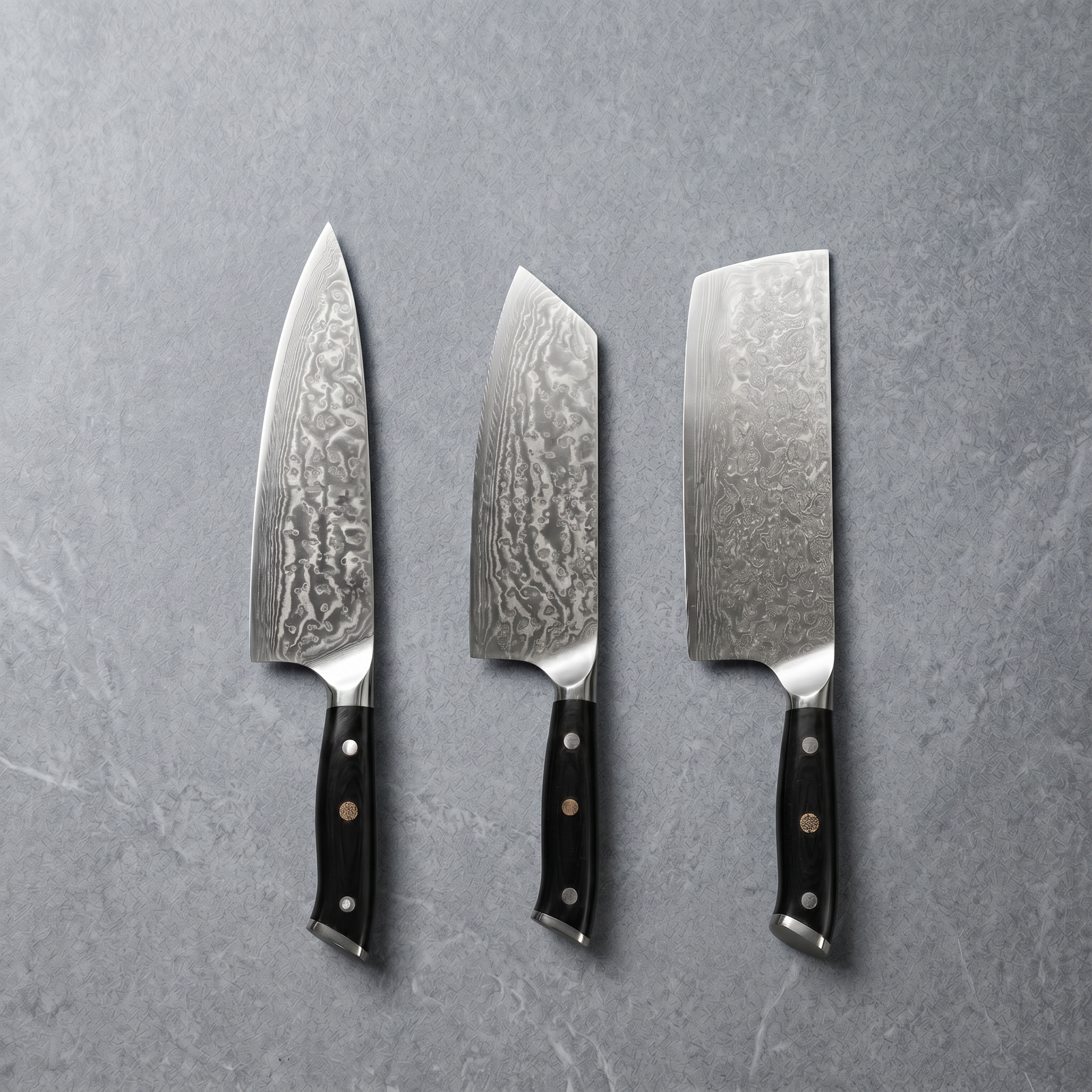 Hono Series Knife Trio (Gyuto, Nakiri & Santoku)