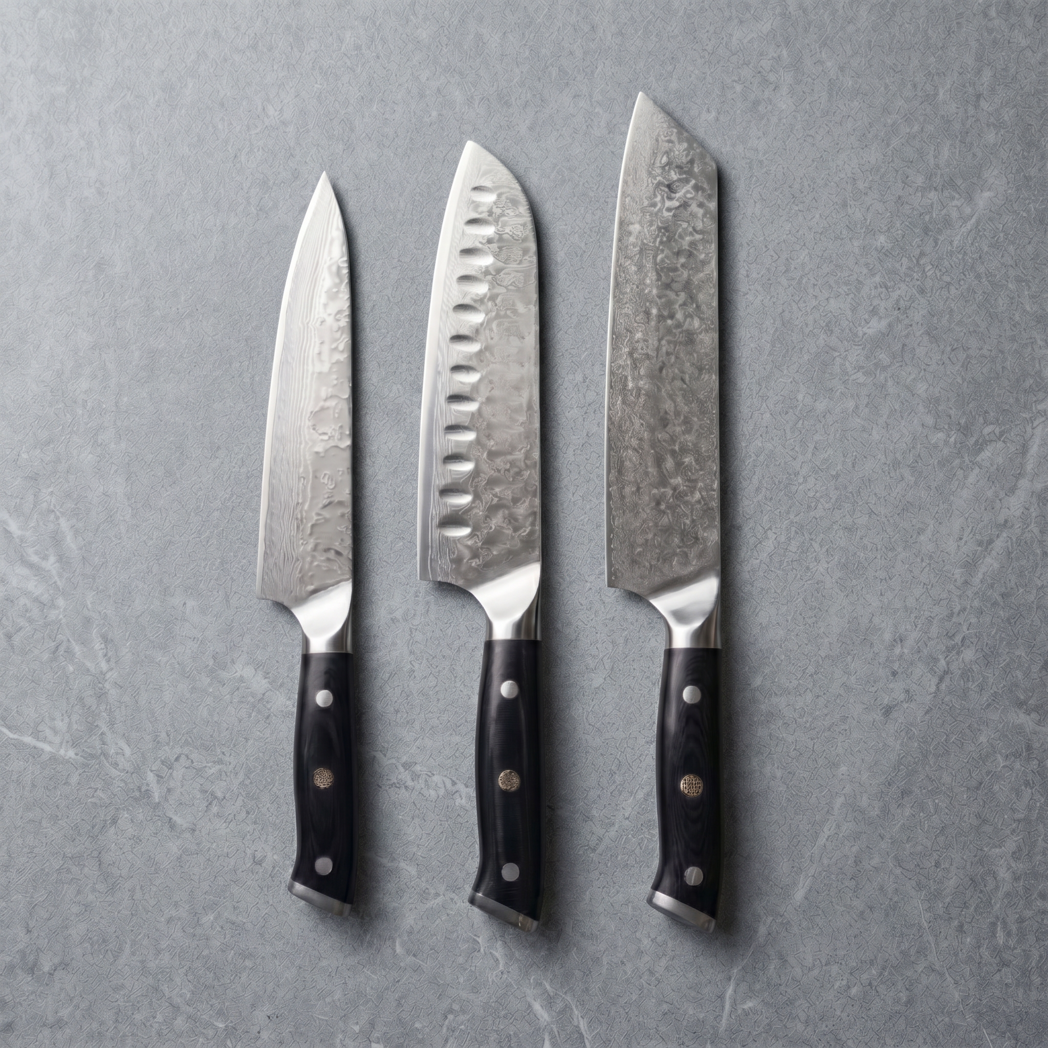Kurogane Series Knife Trio (Gyuto, Nakiri & Santoku)